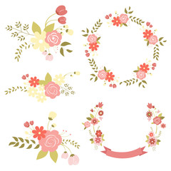 Set of flowers