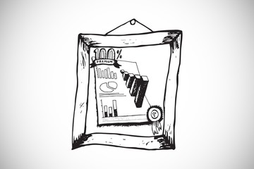 Composite image of data analysis doodle in frame