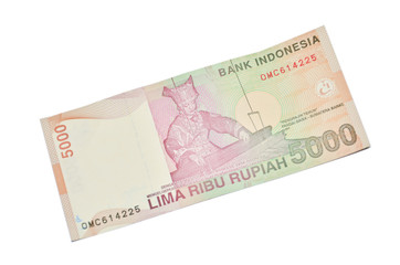 Indonesian Rupiah on a white background.