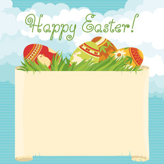 vector background of Easter  eggs and copy space