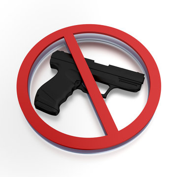 Prohibited sign - gun ban