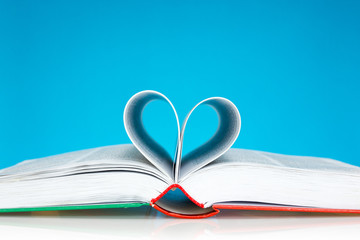 Book folded into a heart shape