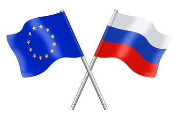 Flags: duet Europe and Russia