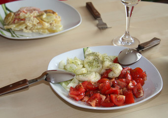 Tomato and cucumber salat