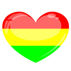 Bolivien Herz Flagge Icon Button