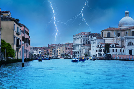 lightning storm in Venice