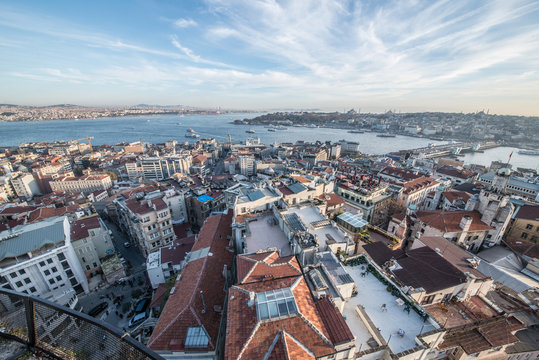 view from a Galata tower to Istanbul