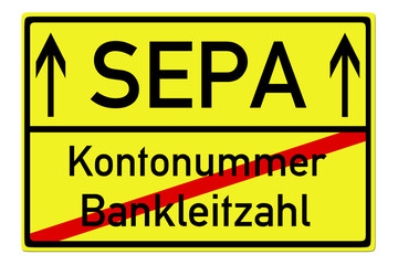 Schild - SEPA / Kontonummer