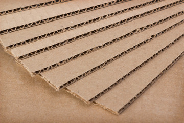 Stack of clean new blades of cardboard