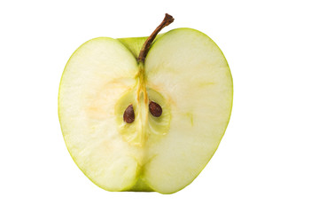 Half apple isolated on white background