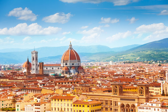 Fototapeta Panorama of Florence and Saint Mary