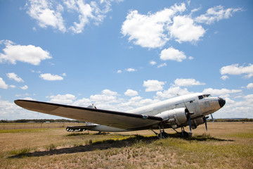 Fototapeta na wymiar Old Douglas DC-3 airplane.
