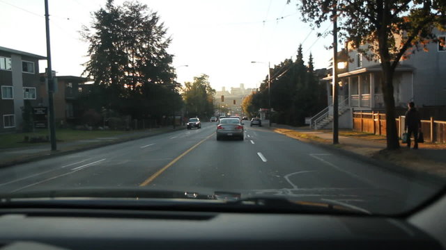 Driving west on Dundas Street in Vancouver, BC, Canada. 