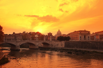 Naklejka premium Rome on sunset