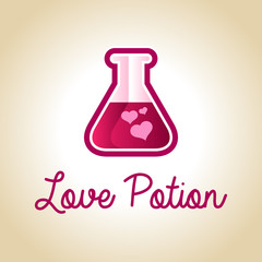 Valentines greeting card with love potion