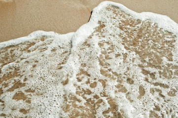 Wet sand with the wave