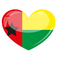 Guinea-Bissau Herz Flagge Icon Button