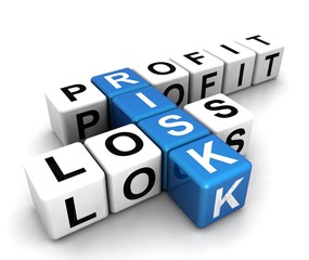 Profit, risk, loss - obrazy, fototapety, plakaty