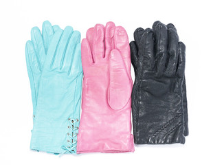 several pairs of leather gloves