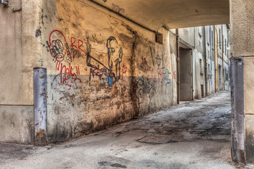 narrow alley  in the old town