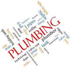 Plumbing Word Cloud Concept angled