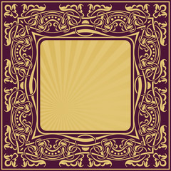 gold frame with floral ornamental