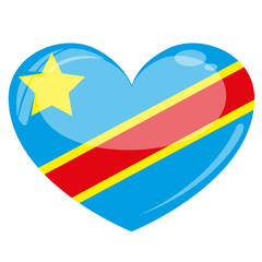 Kongo Herz Flagge Icon Button
