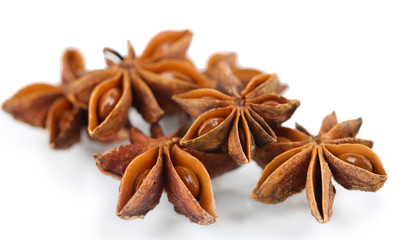 Star anise, isolated on white