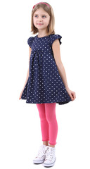 Beautiful little girl isolated on white