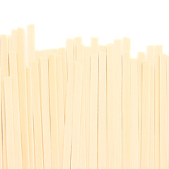 Japanese udon noodles isolated on white background.