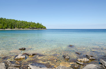 Green and blue water