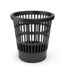 Black wastebasket