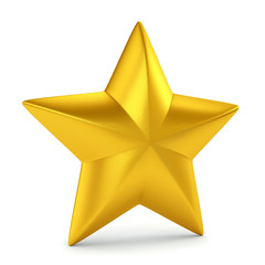 Gold star on white