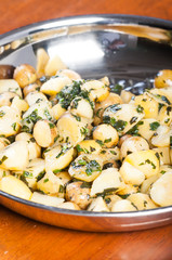 pan fried basil mini potatoes