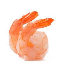 tail of shrimp on the white