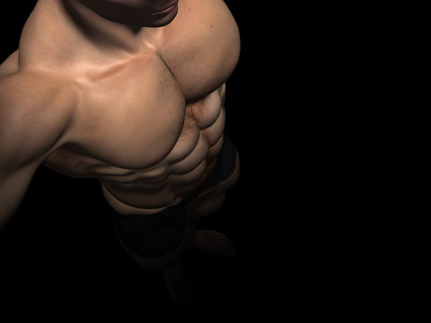 Conceptual man muscles background