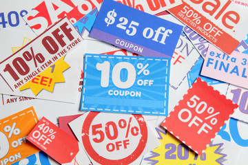 Shopping coupons - obrazy, fototapety, plakaty