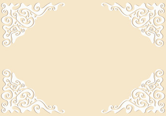 Background with carved corners delicate pale color.