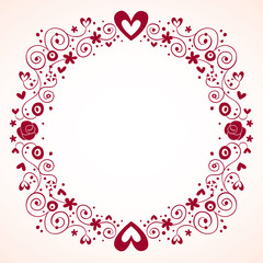 hearts and flowers frame
