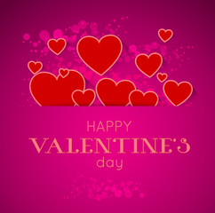 abstract valentine postcard with heart and long shadow effect