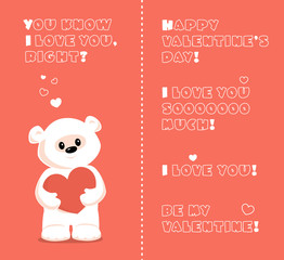 Fototapeta na wymiar white teddy bear valentine