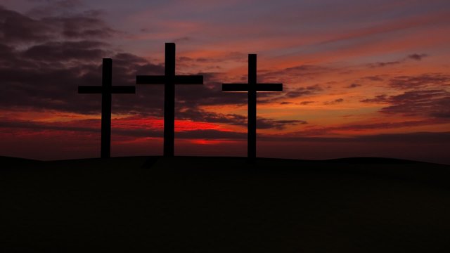 Crosses on a mountain