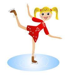 merry girl  goes for a drive in beautiful dress on skate