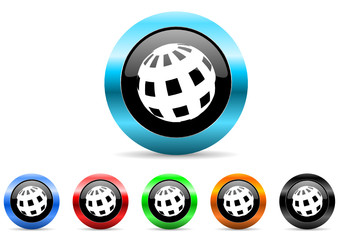 earth icon vector set