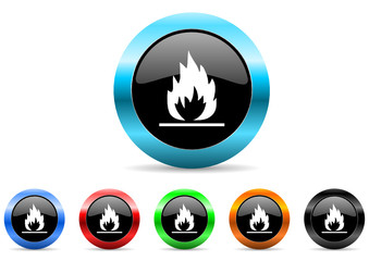 flame icon vector set