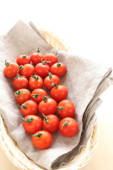 freshness cherry tomato on linen napkin