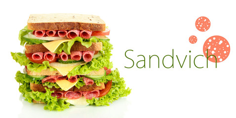 Huge sandwich, isolated on white