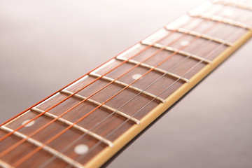Acoustic guitar, close-up