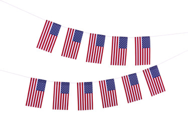Garland of flags isolated on white