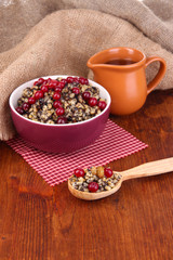 Bowl with kutia -  traditional Christmas sweet meal in Ukraine,